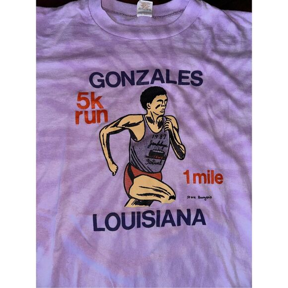 Vintage 1987 Jambalaya Festival Gonzales, Louisiana 5K Run Bleached Tee - Picture 3 of 6